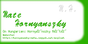 mate hornyanszky business card